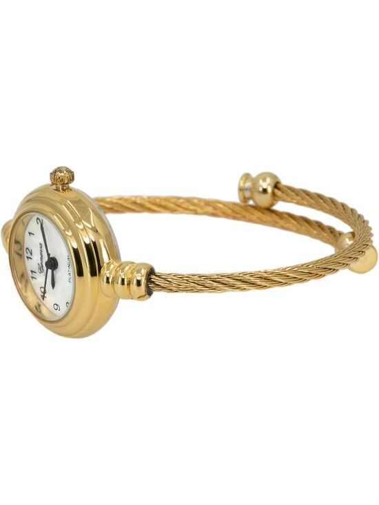 Women\'s Gold Analog Quartz Elegant Cable Cuff Arabic Numbers Bracelet Watch main image 7